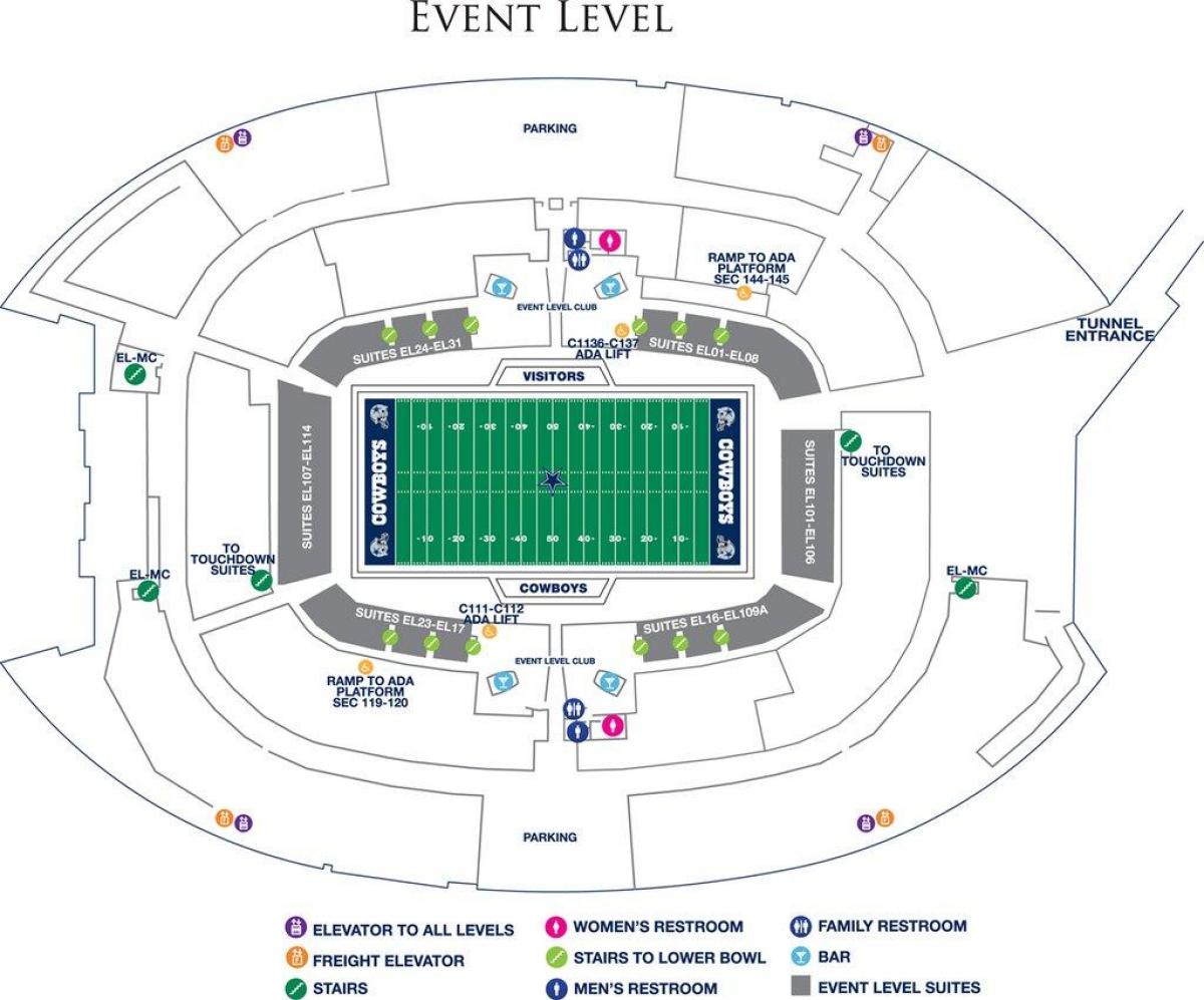 Cowboys stadium parking hartë