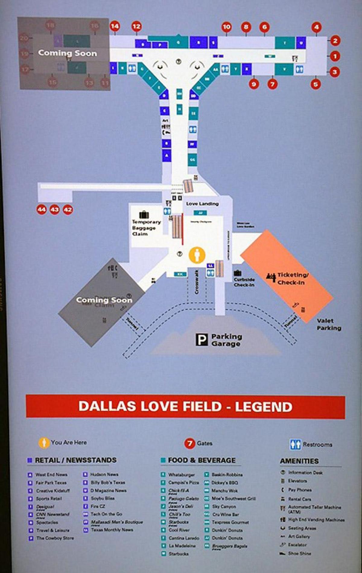 Dallas dashuri fushën e aeroportit hartë