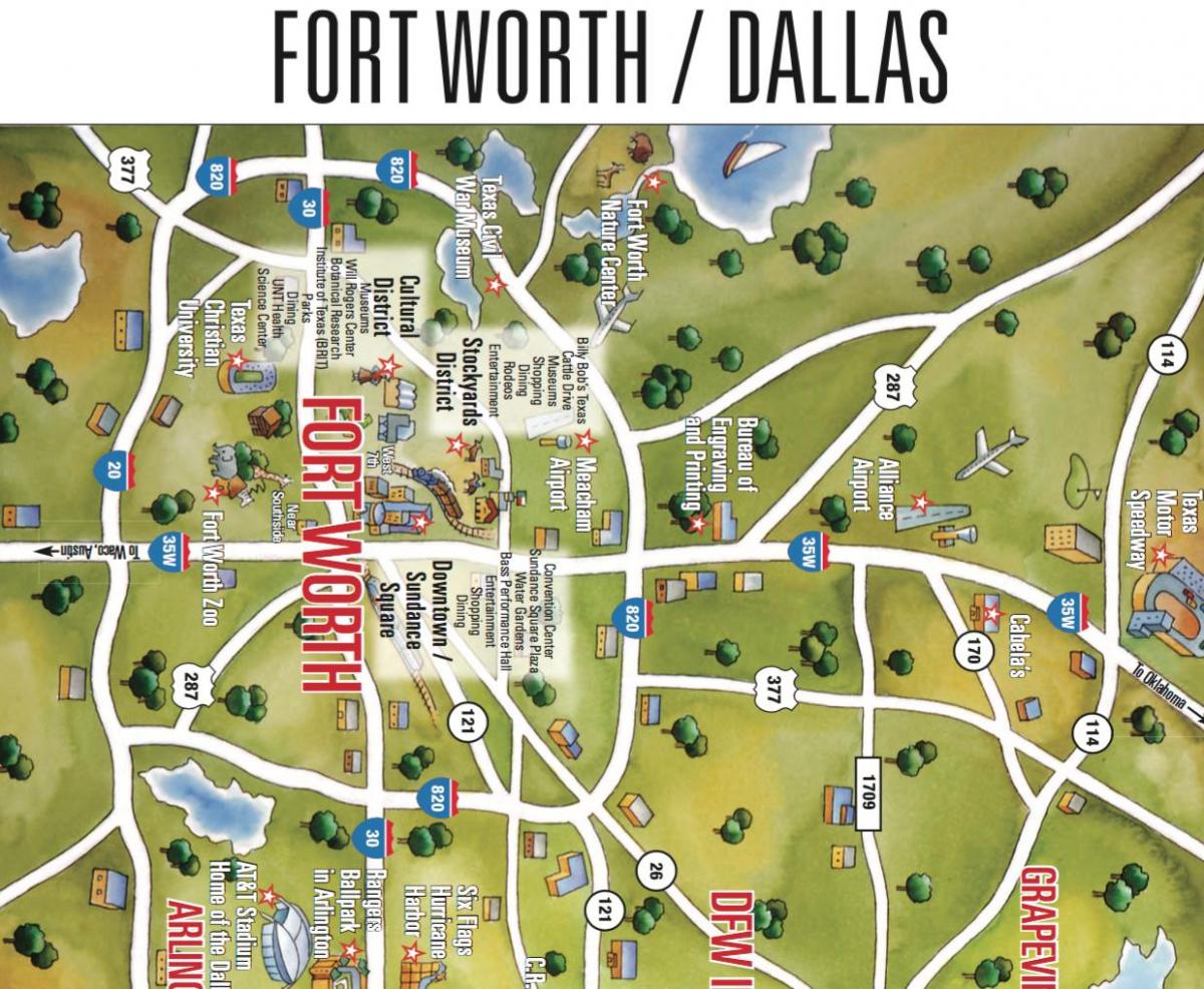 harta e Dallas Fort Worth zonë