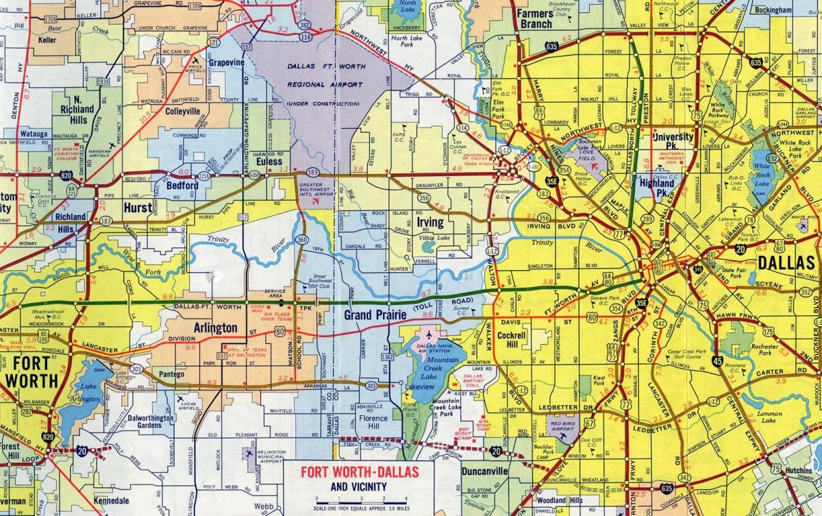 harta e rrugëve Dallas