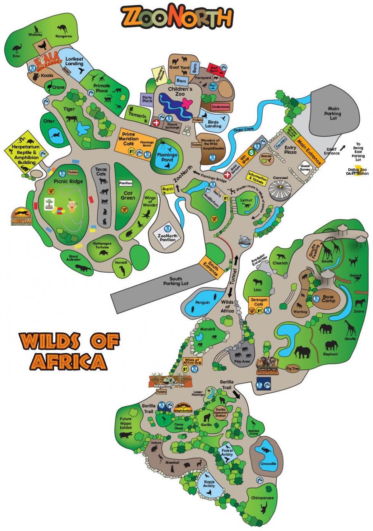 harta e Dallas kopshtin zoologjik