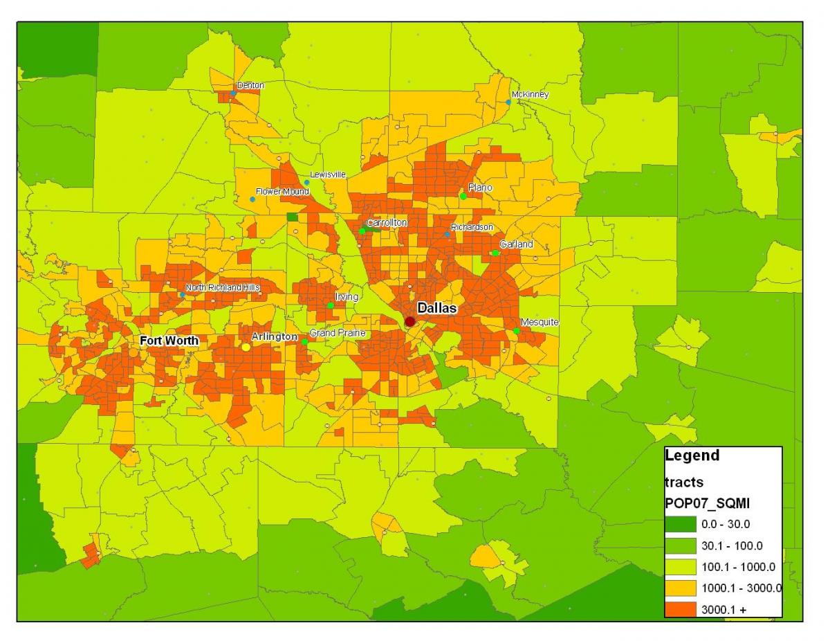 harta e Dallas metroplex