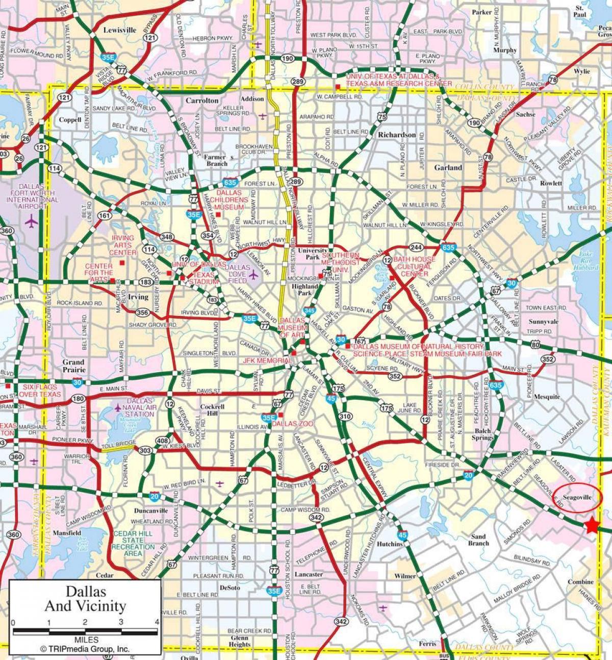 harta e Dallas periferi