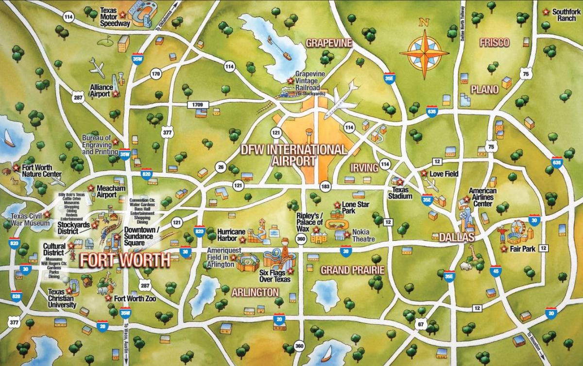 DFW hartë të qytetit