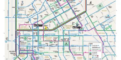 Dallas autobusëve në rrugë hartë