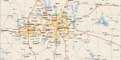 Dallas Fort Worth metroplex hartë