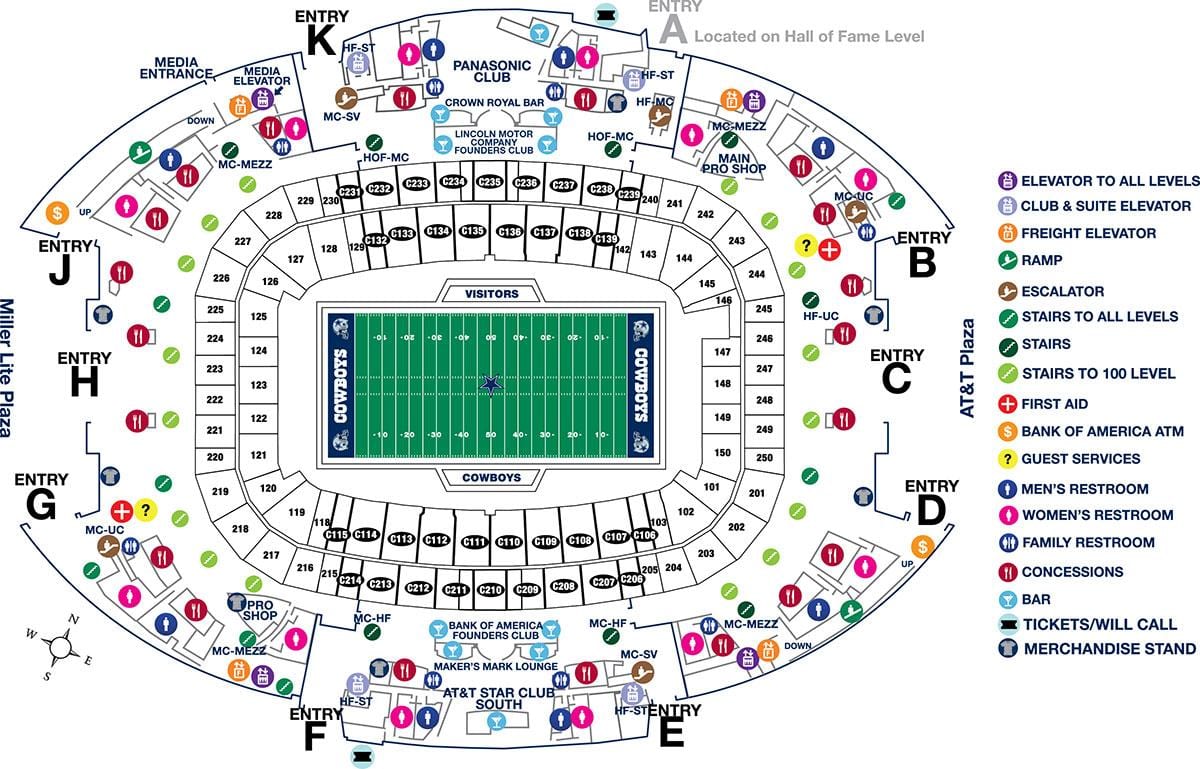 harta AT&T në stadiumin e