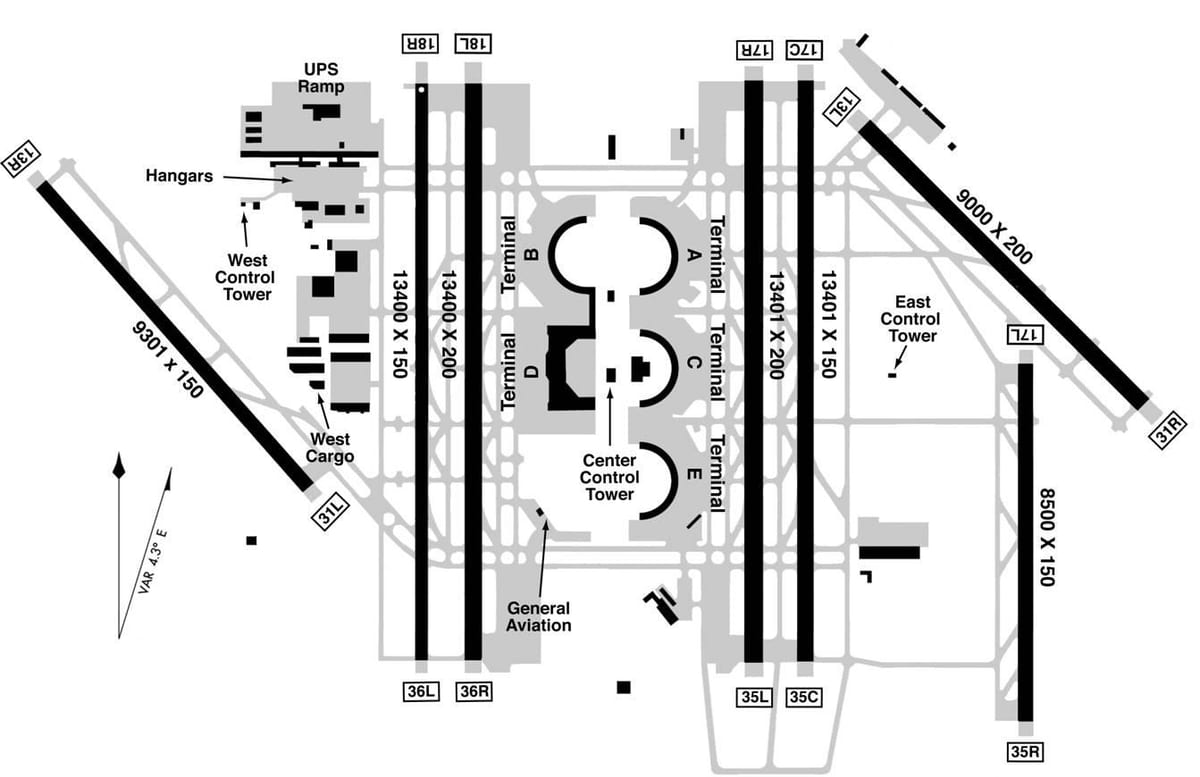 Dallas Fort Worth të aeroportit ndërkombëtar të hartës