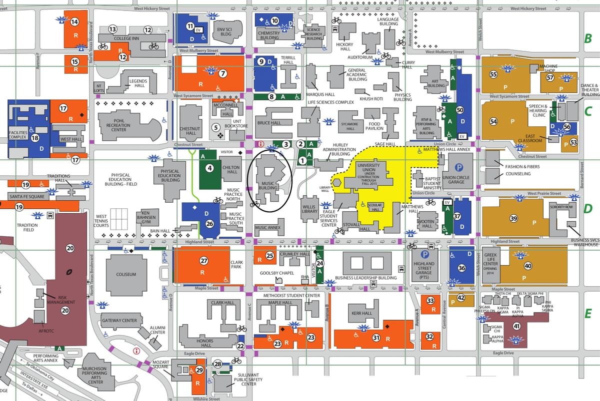 Universiteti i Teksasit Veriut Dallas hartë