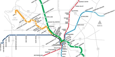 Dallas zonë të shpejtë transit hartë