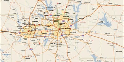 Dallas Fort Worth metroplex hartë